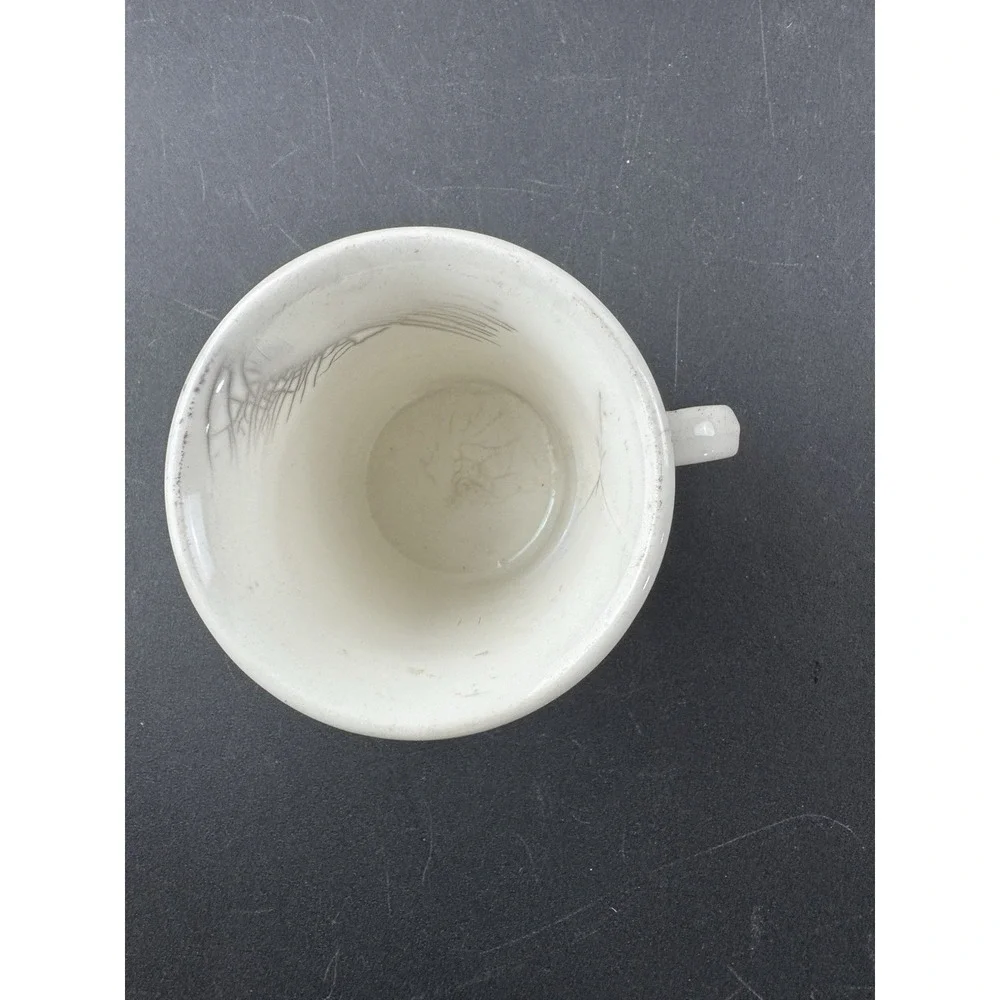 Antique Pottery Collective Shaving Mug Semi Vitreous Porcelain Floral Design